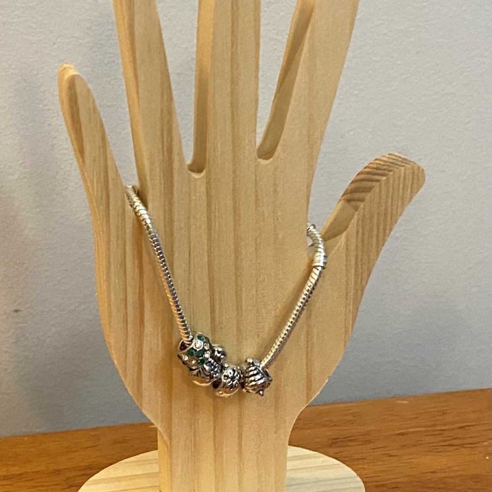 NEW Genuine Pugster snake chain bracelet Christmas charms